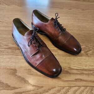 Johnston & Murphy Men's Leather Cap Toe Dress Shoe Brown Size 9